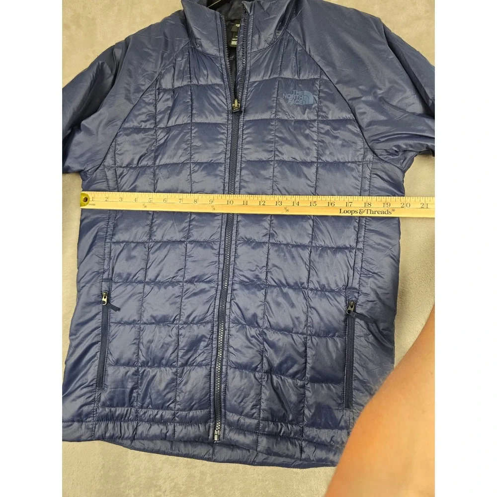 The North Face ThermoBall Eco Puffer Jacket Mens Small Blue Quilted Full Zip